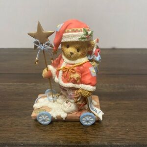 Cherished Teddies Christmas Bear Figurine - Red and Gold